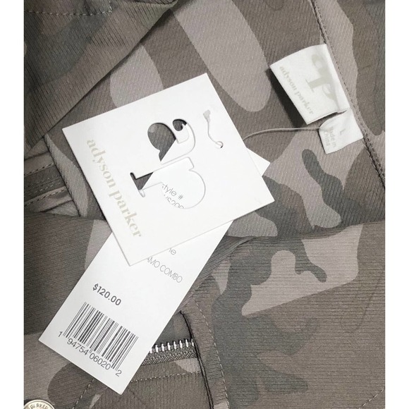NWT Adyson Parker Camo Jacket Sz L Chest 40/42” Moto Jacket Womens Green Camo - Picture 4 of 6